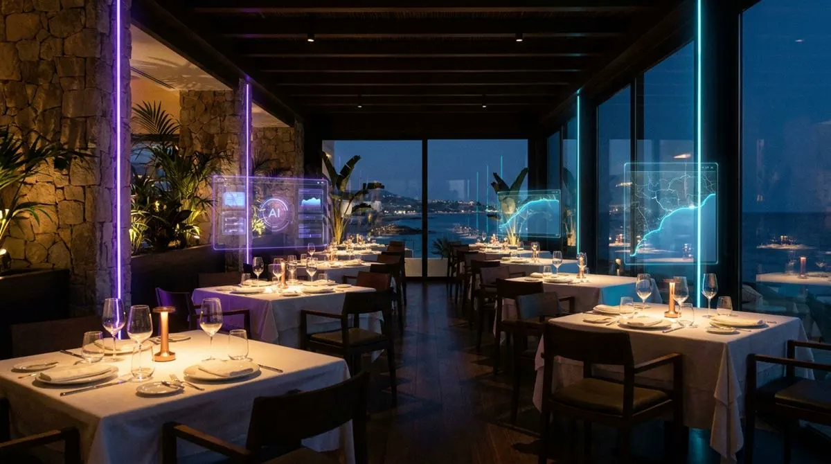 Elegant restaurant with AI technology on the Costa del Sol