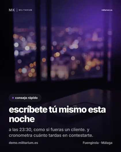 Publicación real de Instagram de Militarium